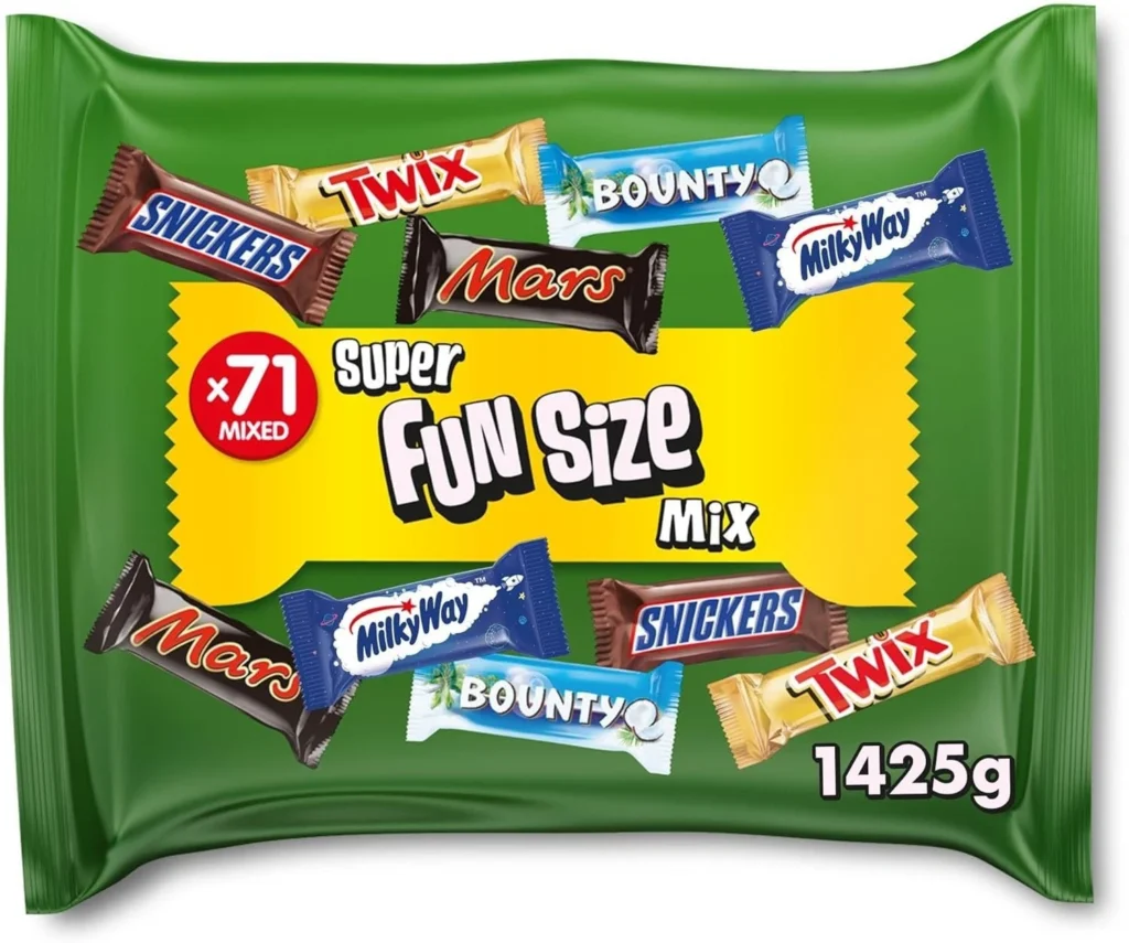 Mixed Bulk Chocolate Bag 1.4kg, 71 Fun Size Chocolate Bars,Mars,TwixMilky Way