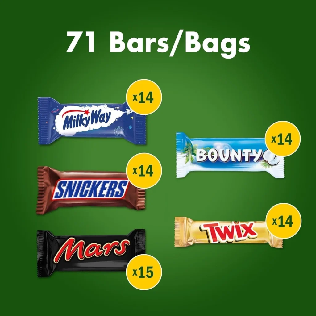 Mixed Bulk Chocolate Bag 1.4kg, 71 Fun Size Chocolate Bars,Mars,TwixMilky Way - Image 5